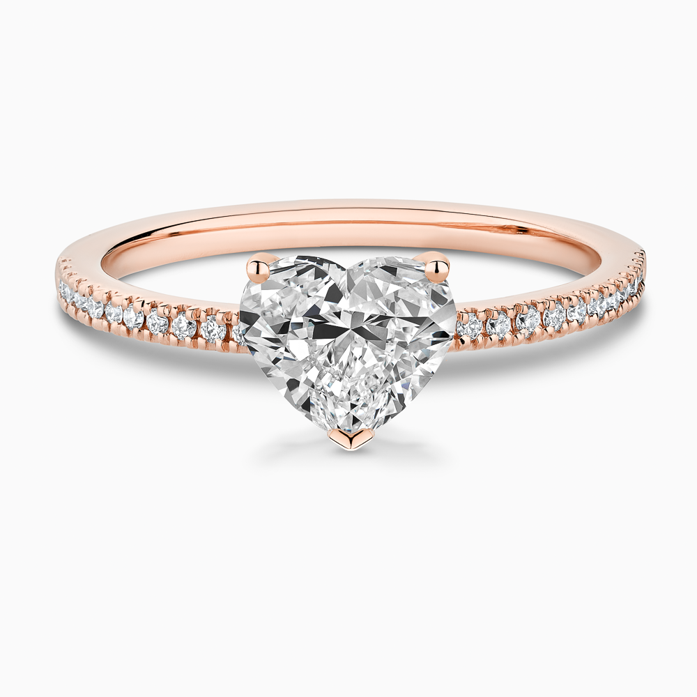 The Ecksand Diamond Eternity Engagement Ring shown with Heart in 14k Rose Gold