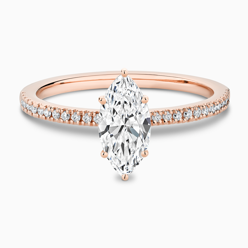 The Ecksand Diamond Eternity Engagement Ring shown with Marquise in 14k Rose Gold
