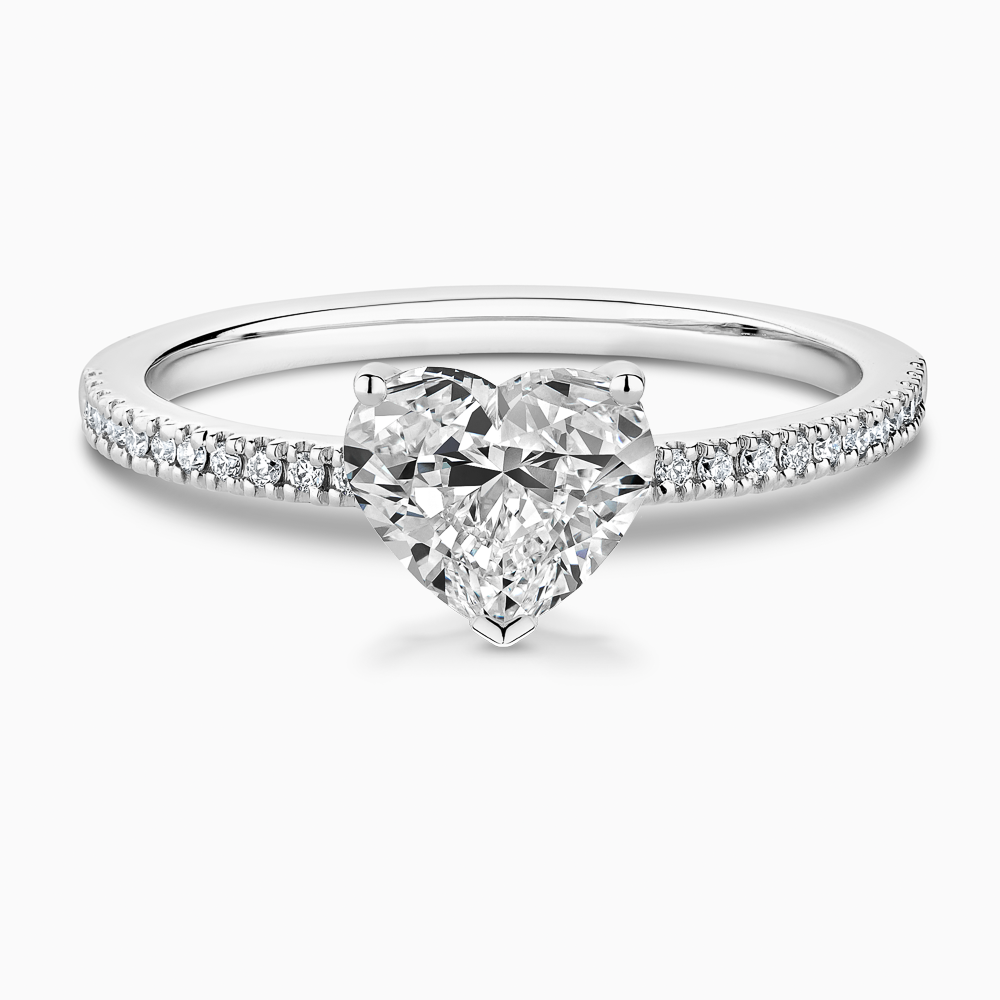 The Ecksand Diamond Eternity Engagement Ring shown with Heart in 18k White Gold