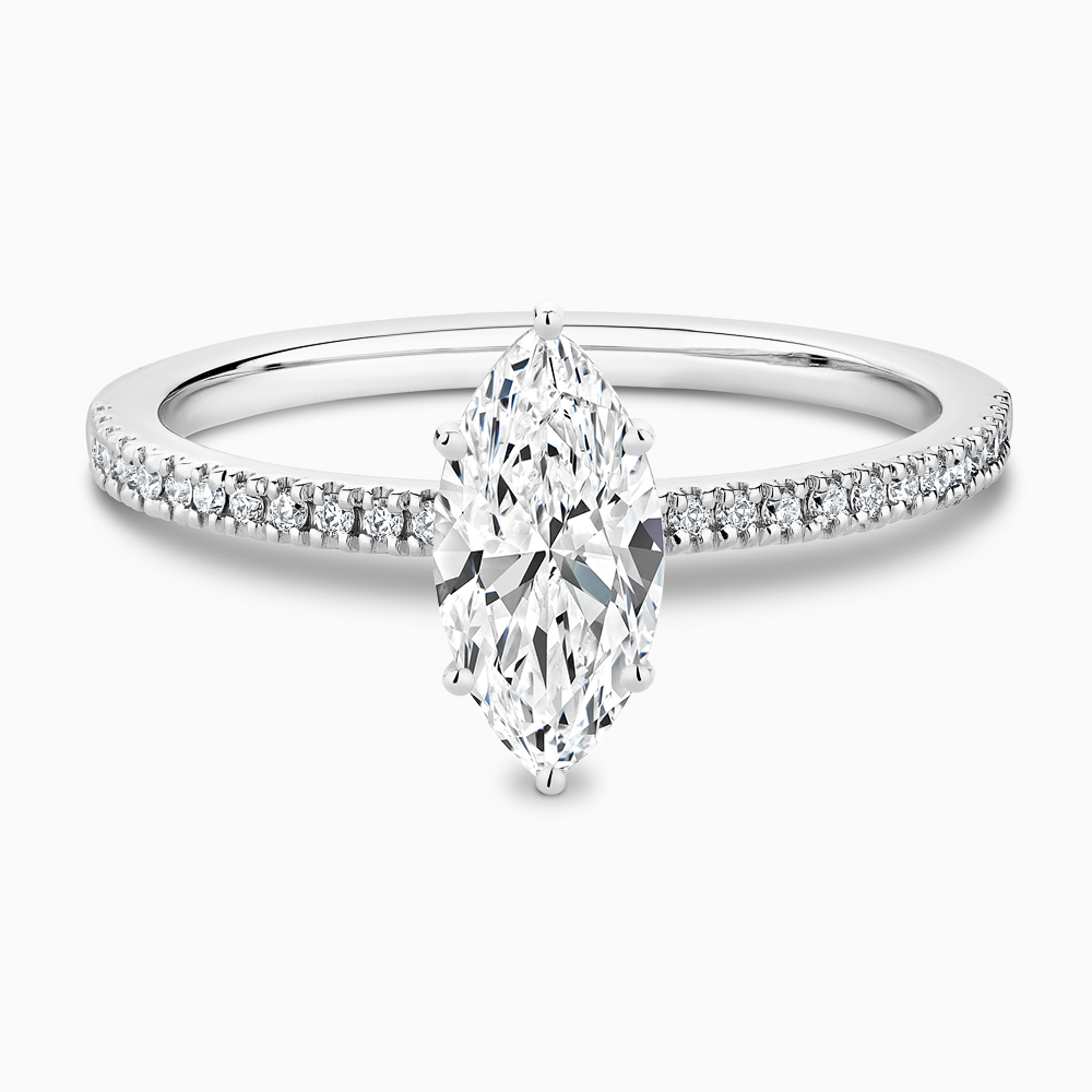 The Ecksand Diamond Eternity Engagement Ring shown with Marquise in 18k White Gold