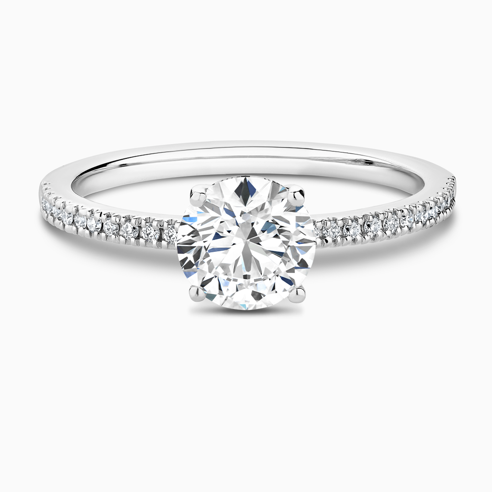 The Ecksand Diamond Eternity Engagement Ring shown with Round in 18k White Gold