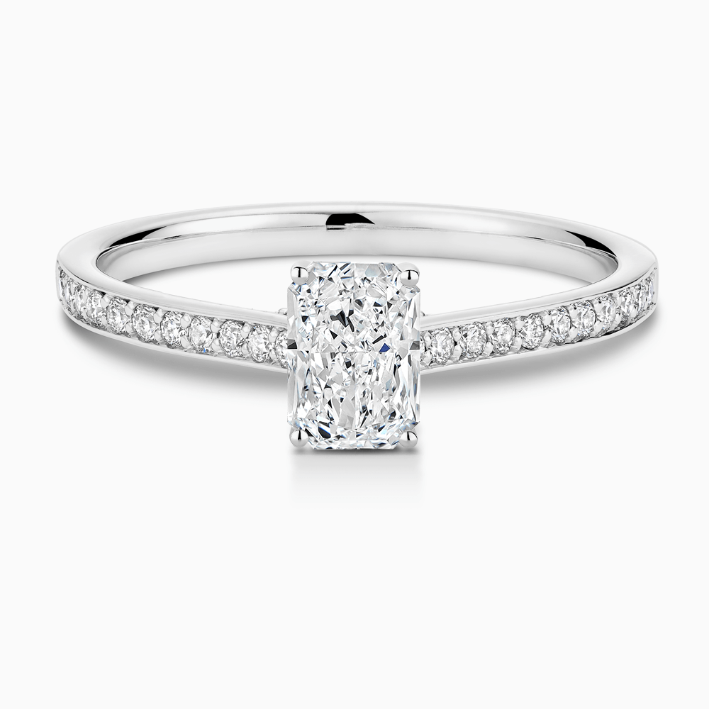 The Ecksand Diamond Engagement Ring with Bright-Cut Band and Diamond Bridge shown with  in Default Title