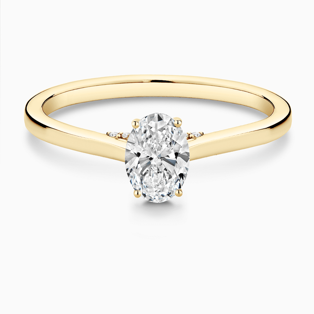 The Ecksand Prong-Setting Diamond Engagement Ring with Diamond Bridge shown with  in Default Title