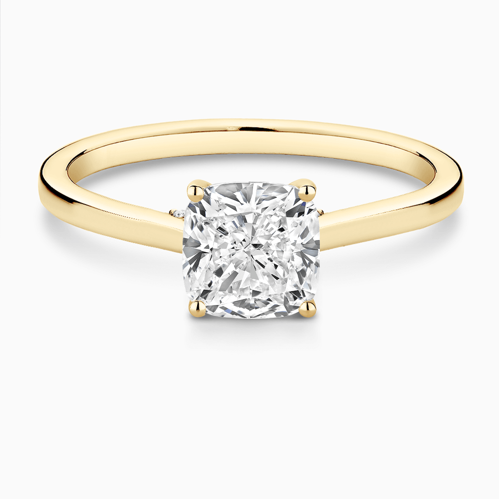 The Ecksand Prong-Setting Diamond Engagement Ring with Diamond Bridge shown with  in Default Title