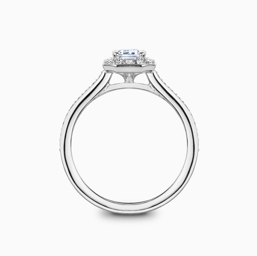 The Ecksand Diamond Halo Engagement Ring with Bright-Cut Diamond Band shown with  in 