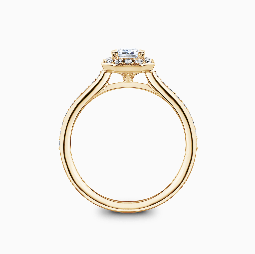The Ecksand Diamond Halo Engagement Ring with Bright-Cut Diamond Band shown with  in 