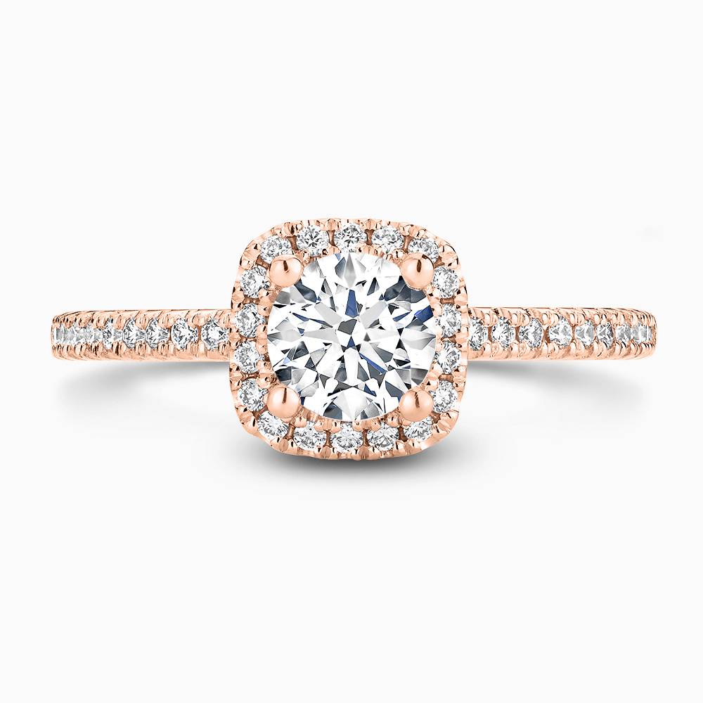 The Ecksand Maxwellium's Cushion Halo Diamond Engagement Ring with Diamond Band shown with  in 