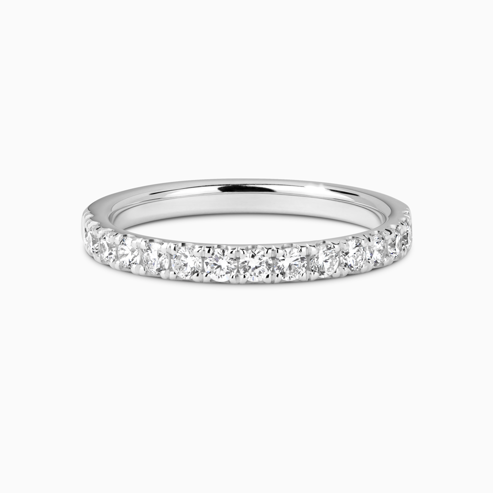 The Ecksand Thick Timeless Diamond Pavé Wedding Ring shown with Natural VS2+/ F+ in 18k White Gold