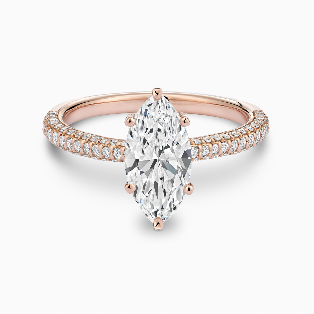 The Ecksand Diamond Engagement Ring with Diamond Pavé Basket shown with  in 