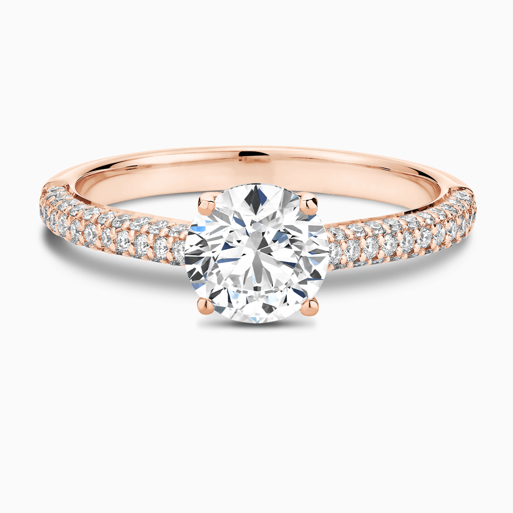 The Ecksand Diamond Engagement Ring with Diamond Pavé Cathedral Setting shown with  in 