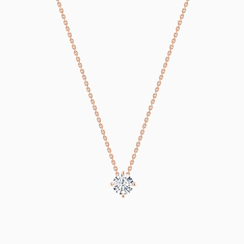 The Ecksand Secret Heart Solitaire Diamond Necklace shown with Lab-grown 0.10 ct, VS2+/ F+ in 18k Rose Gold