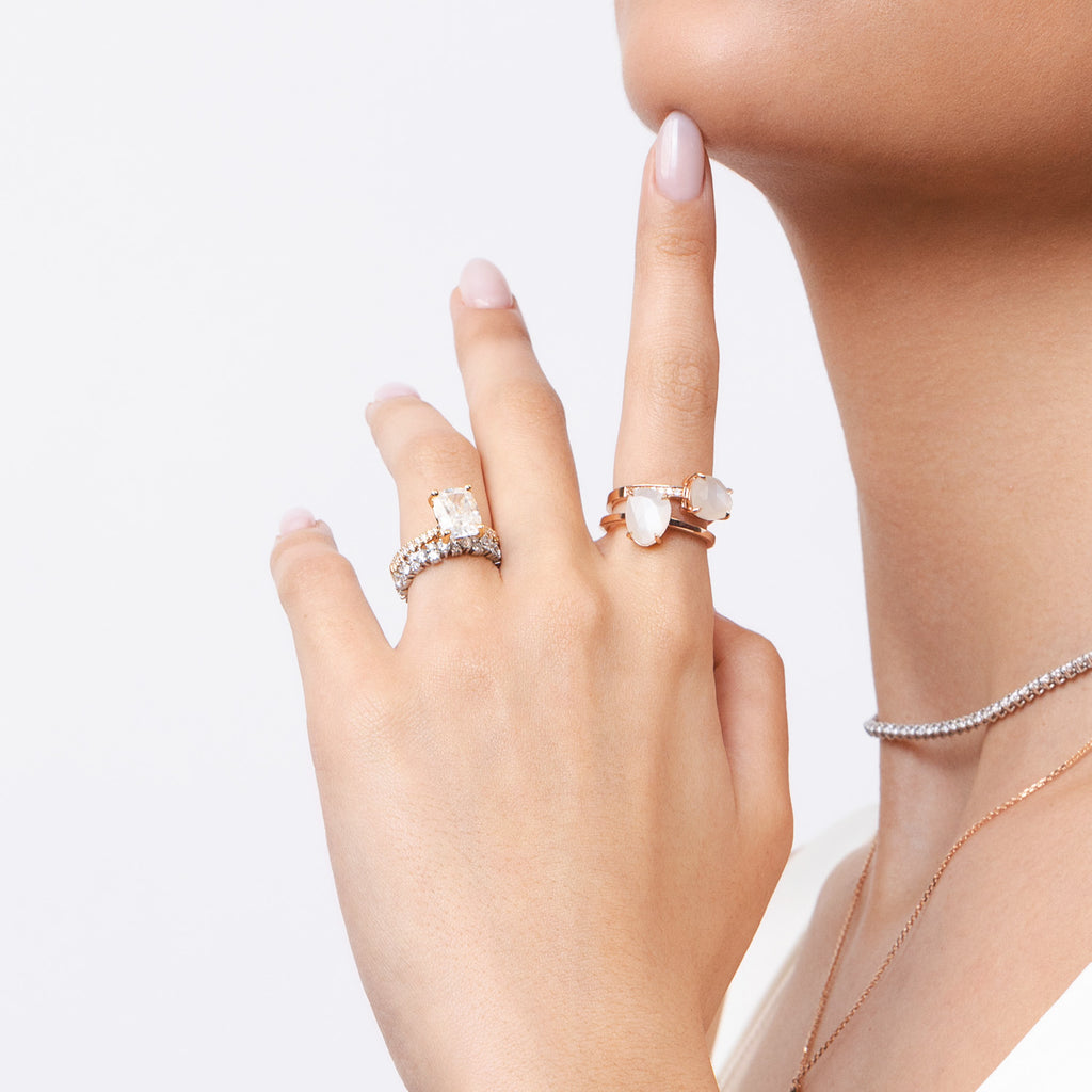 The Ecksand Moonstone Cocktail Ring shown with  in 