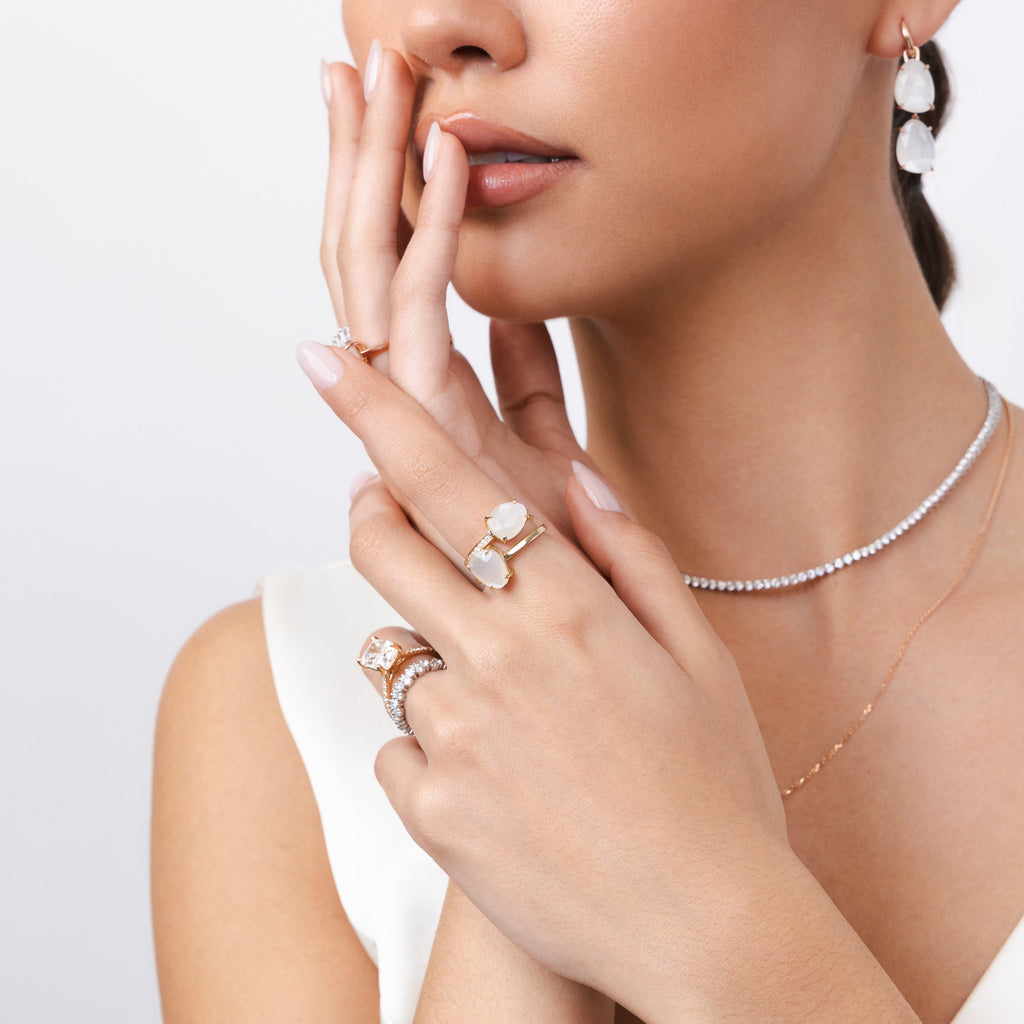 The Ecksand Moonstone Cocktail Ring shown with  in 