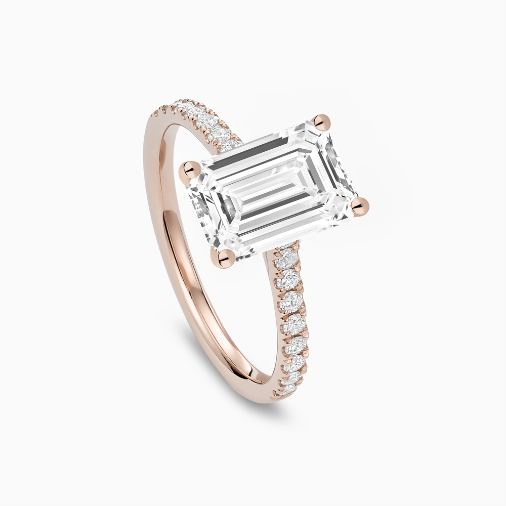 The Ecksand Four-Prong Engagement Ring with Diamond Pavé shown with  in 