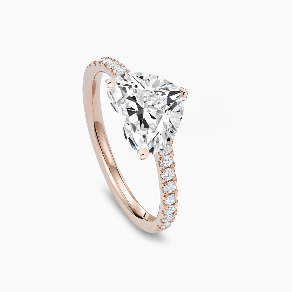 The Ecksand Four-Prong Engagement Ring with Diamond Pavé shown with  in 