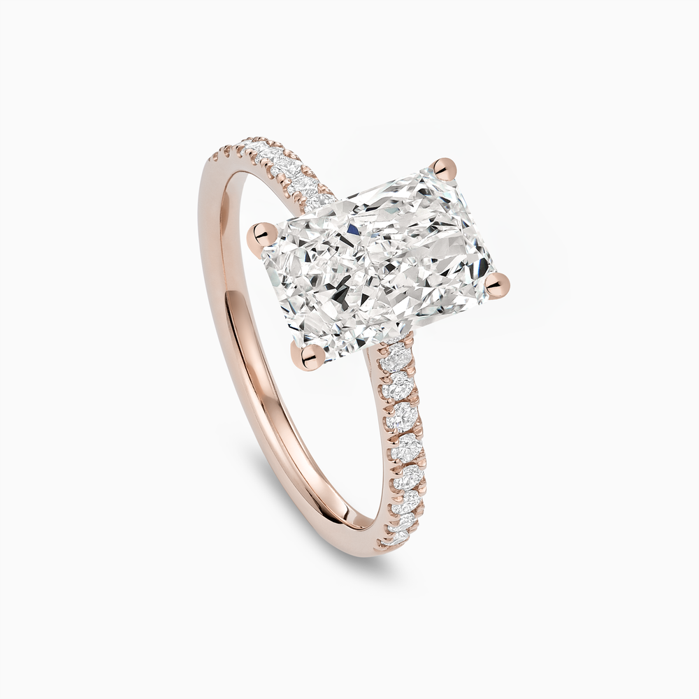 The Ecksand Four-Prong Engagement Ring with Diamond Pavé shown with  in 