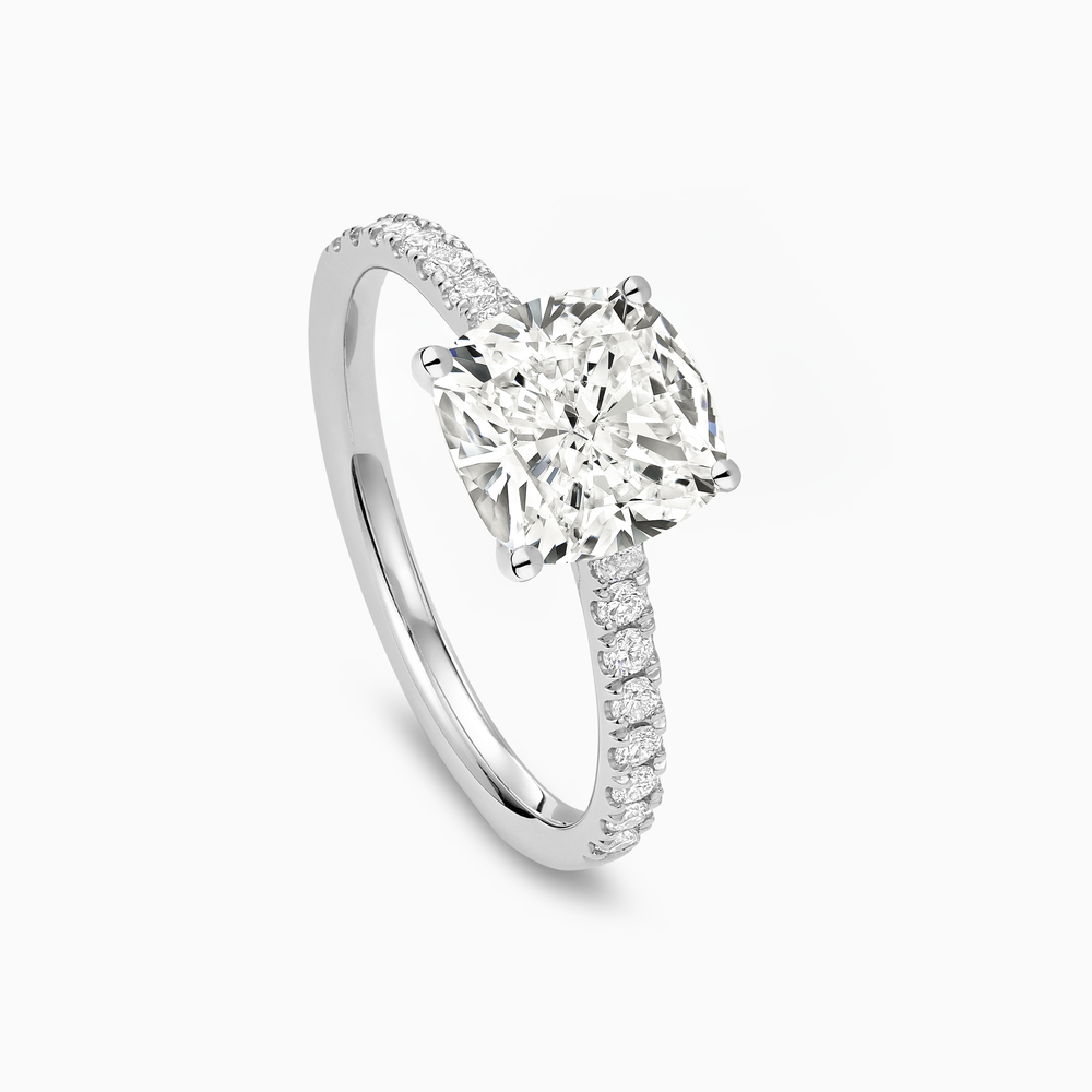 The Ecksand Four-Prong Engagement Ring with Diamond Pavé shown with  in 