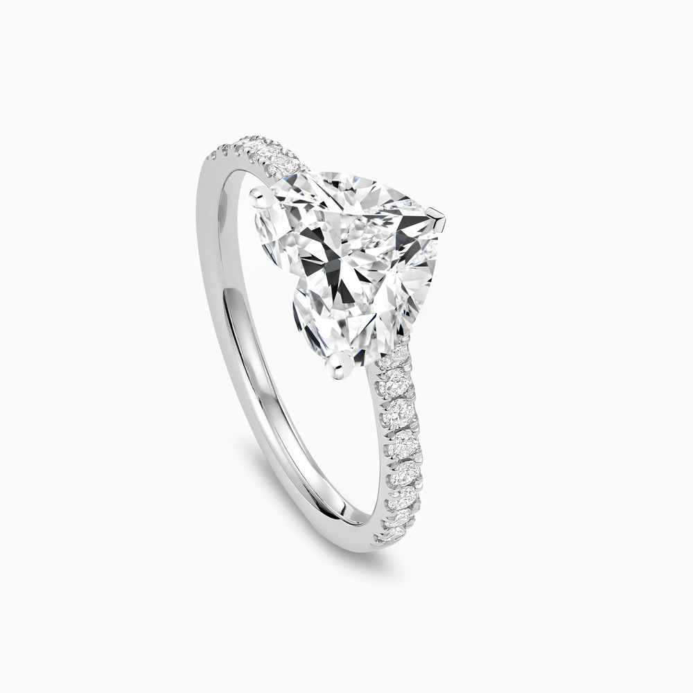 The Ecksand Four-Prong Engagement Ring with Diamond Pavé shown with  in 