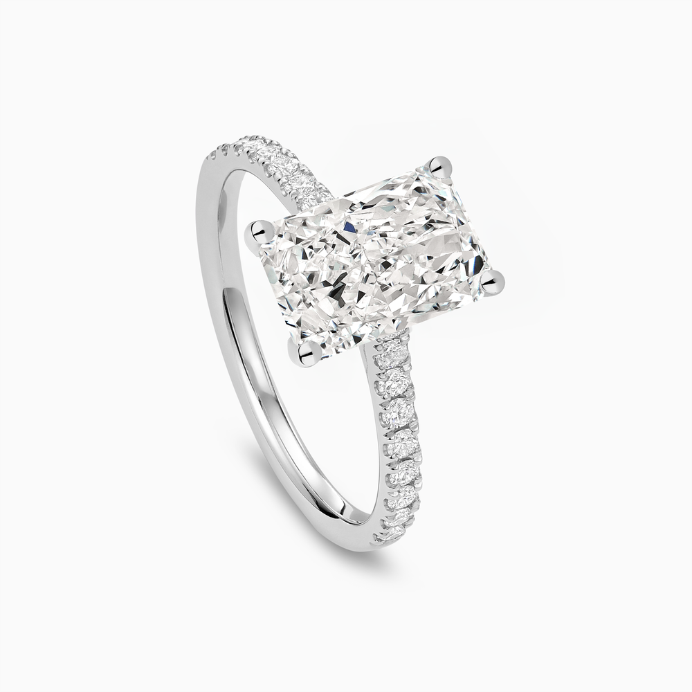 The Ecksand Four-Prong Engagement Ring with Diamond Pavé shown with  in 