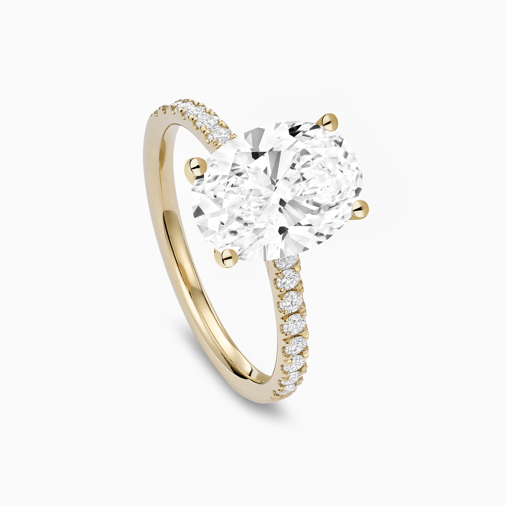 The Ecksand Four-Prong Engagement Ring with Diamond Pavé shown with  in 