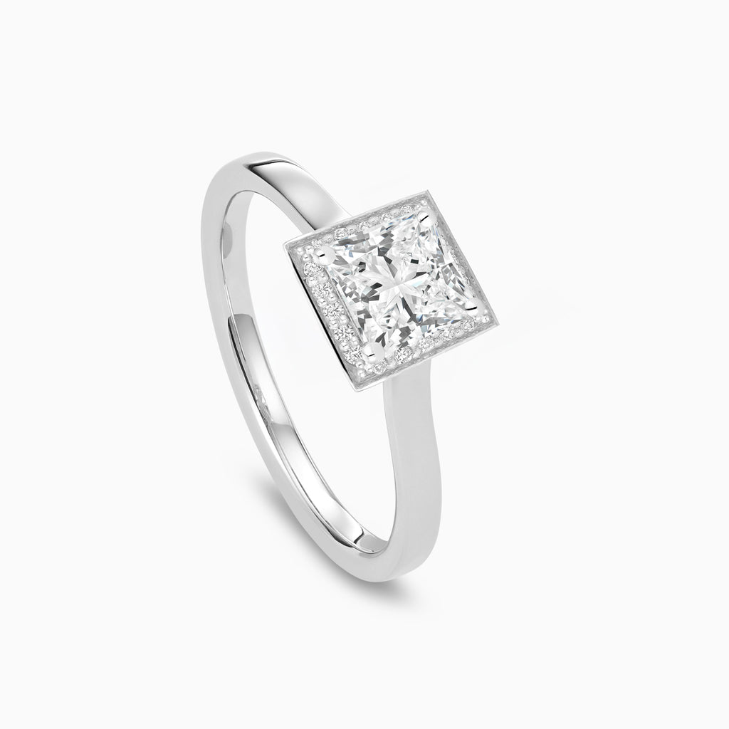 The Ecksand Love-Knot Diamond Halo Engagement Ring shown with  in 