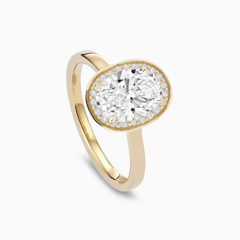 The Ecksand Love-Knot Diamond Halo Engagement Ring shown with  in 