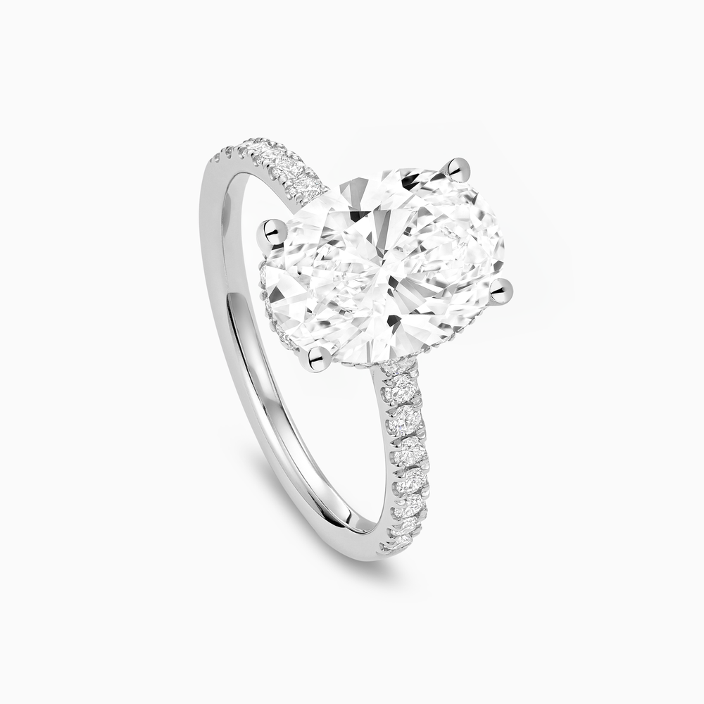 The Ecksand Engagement Ring with Cathedral Setting and Diamond Belt shown with  in 