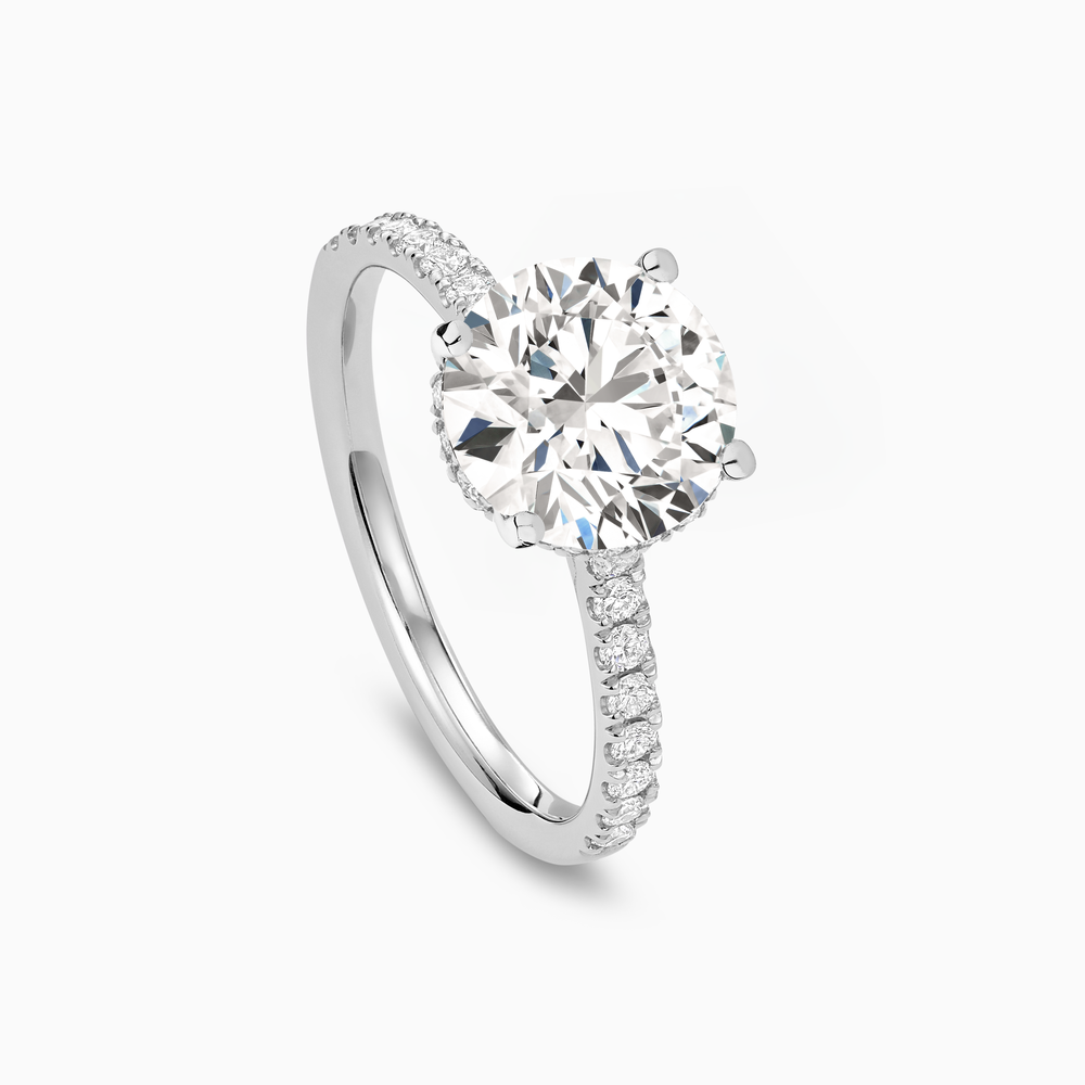 The Ecksand Engagement Ring with Cathedral Setting and Diamond Belt shown with  in 