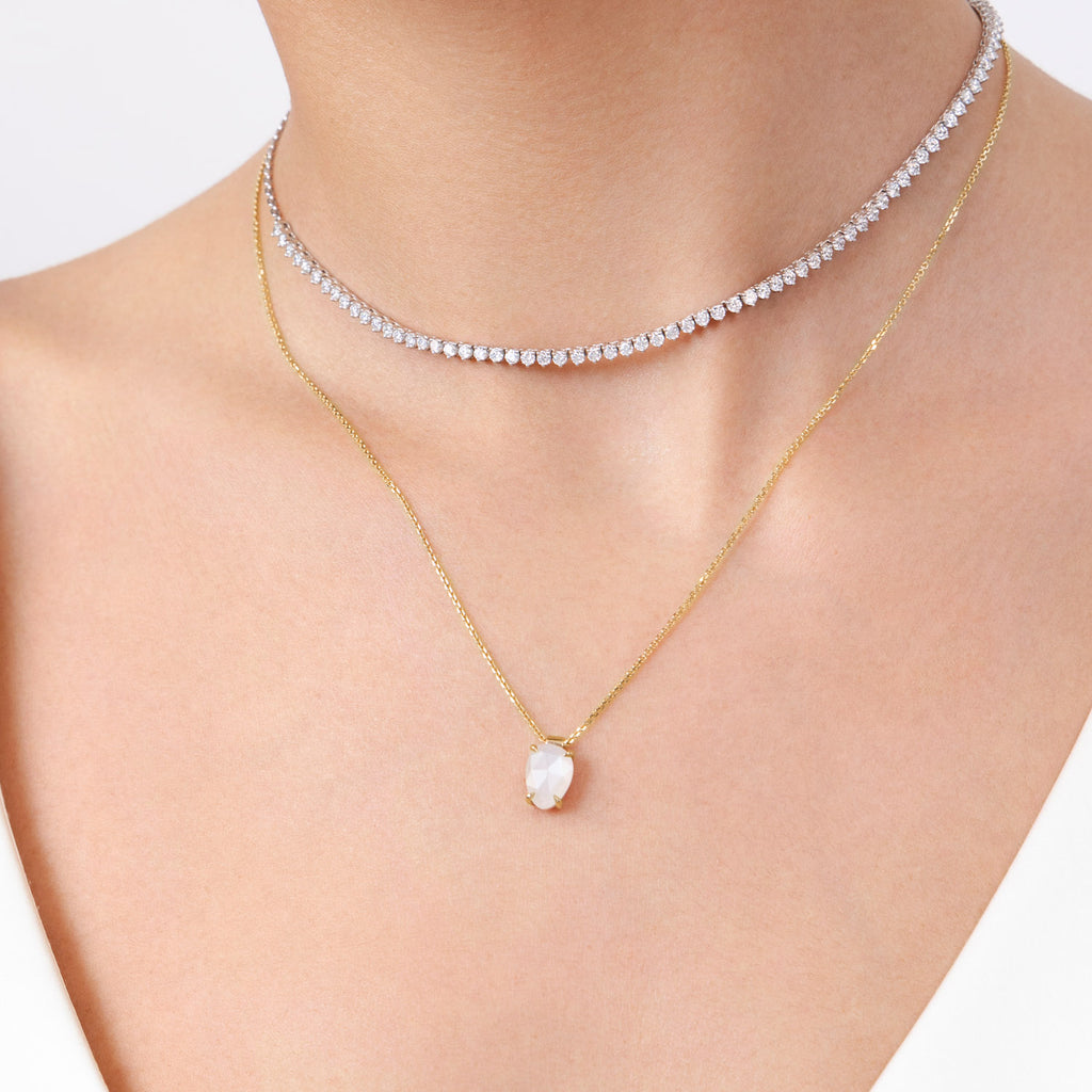 The Ecksand Moonstone Pendant Necklace shown with  in 