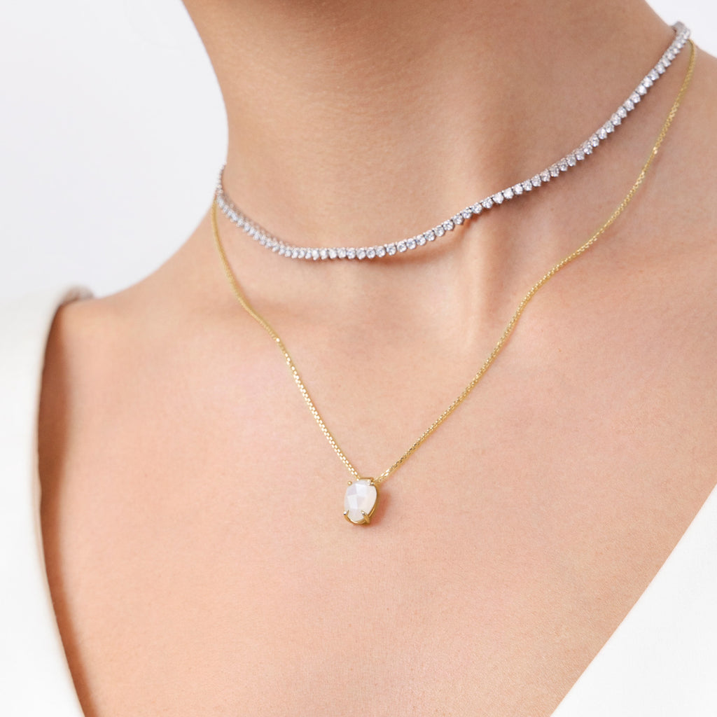 The Ecksand Moonstone Pendant Necklace shown with  in 