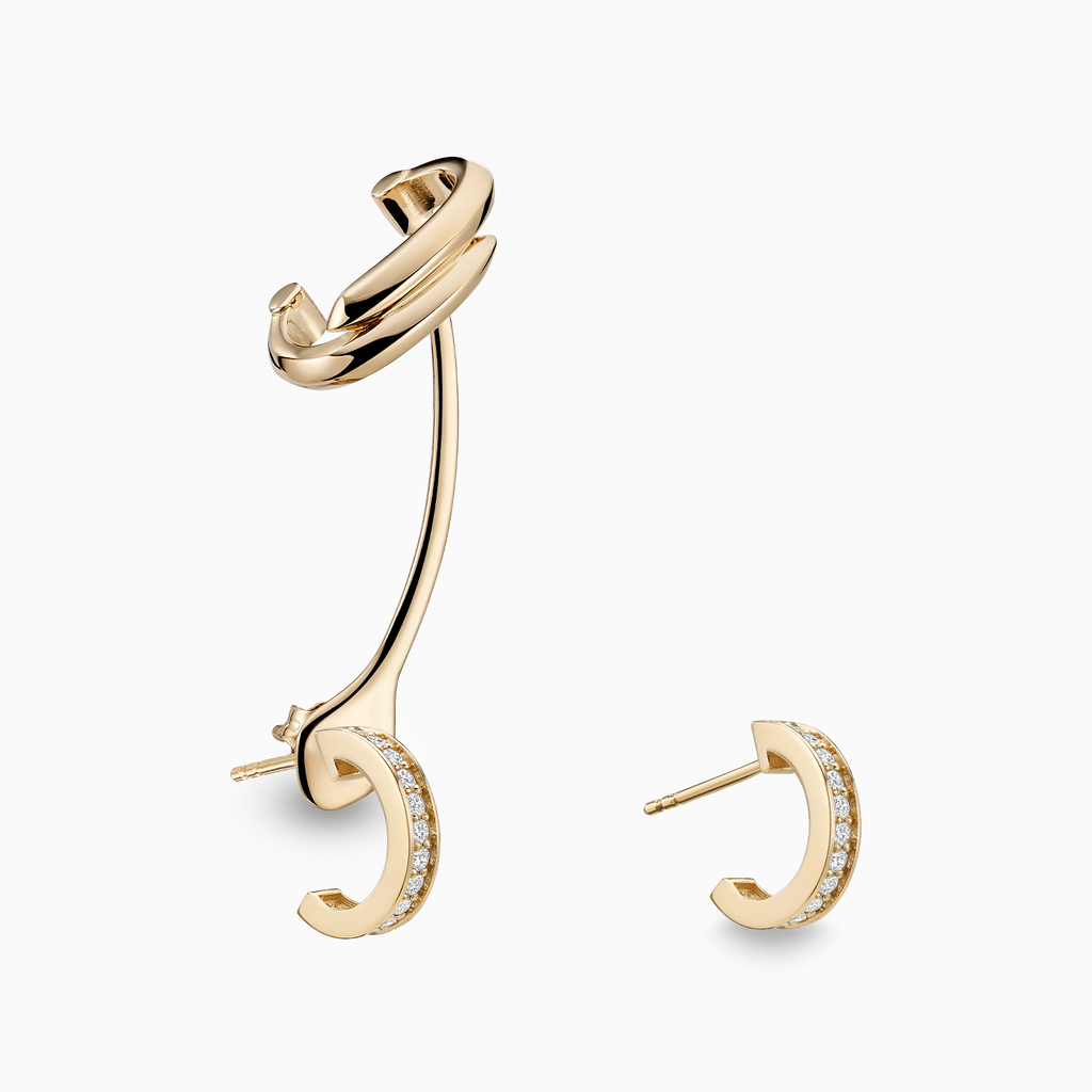 The Ecksand Conch Jacket Earring with Hoop Studs shown with  in 