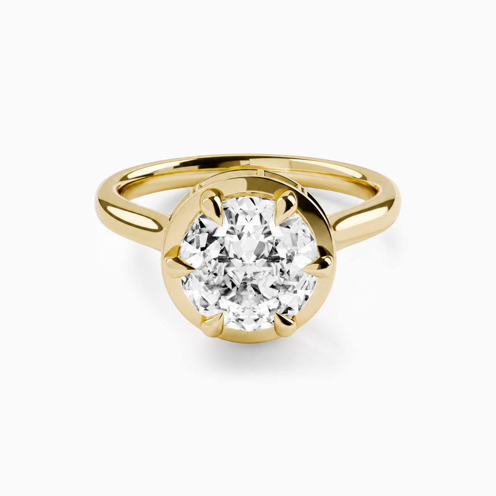 Antique Solitaire Engagement Ring, Hidden Halo | Ecksand®