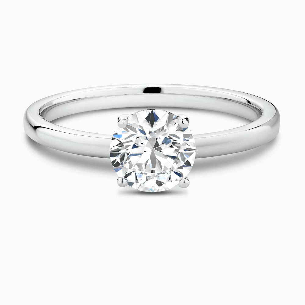 The Ecksand Solitaire Diamond Engagement Ring with Diamond Pavé Basket Setting shown with  in Default Title