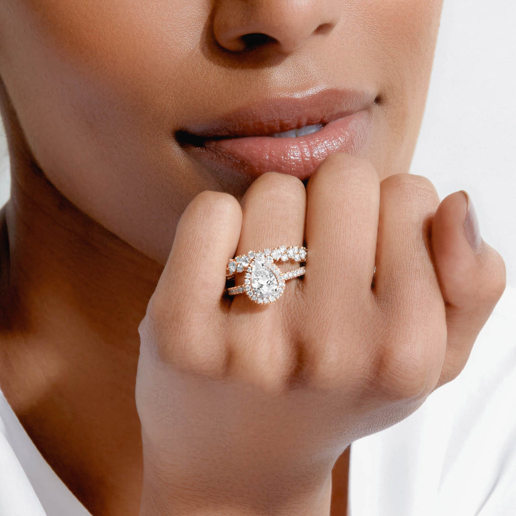 The Ecksand Interlocking Diamond Semi-Eternity Ring shown with  in 