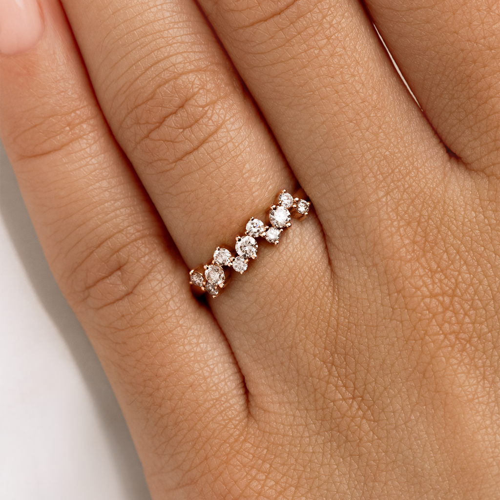 The Ecksand Cluster Diamond Pavé Ring shown with  in 