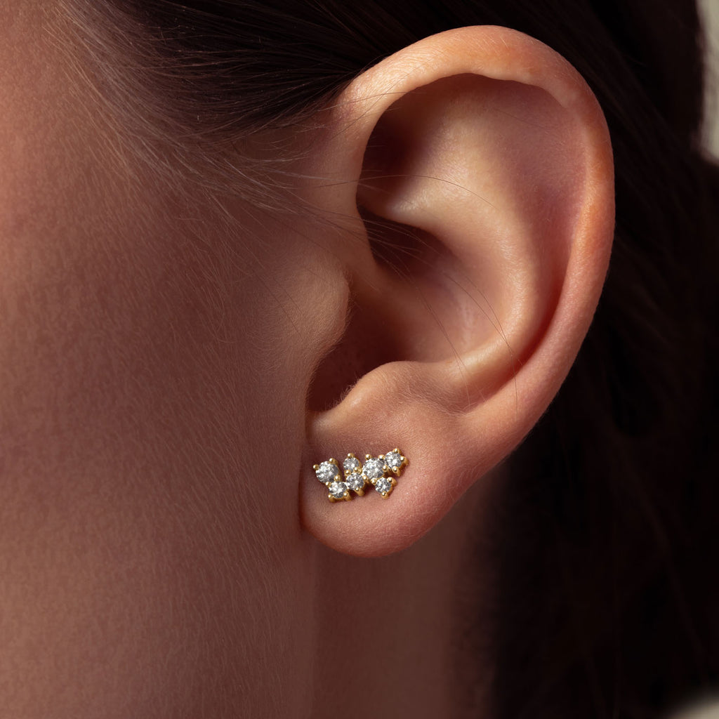 The Ecksand Cluster Diamond Crawler Earrings shown with  in 