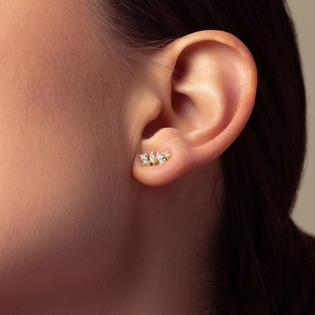 The Ecksand Cluster Diamond Crawler Earrings shown with  in 