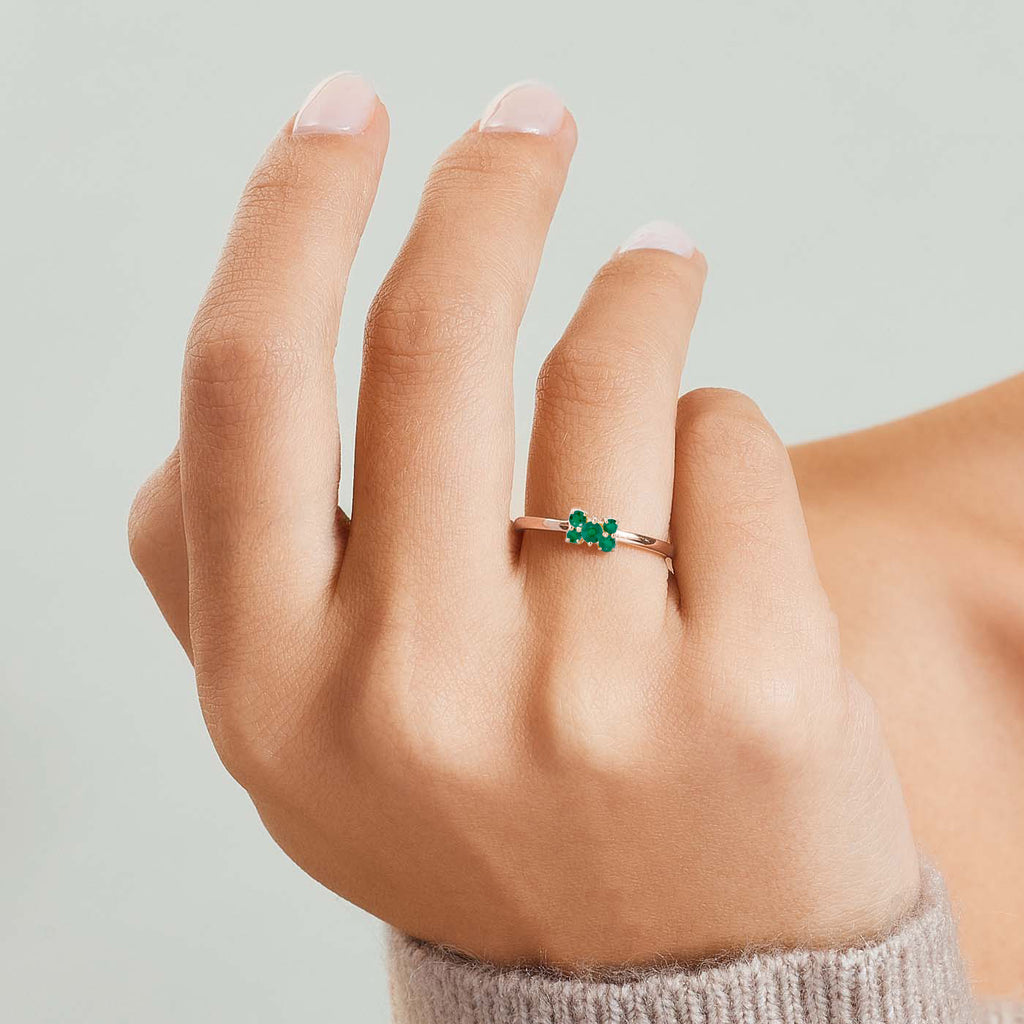 The Ecksand Emerald Cluster Ring shown with  in 