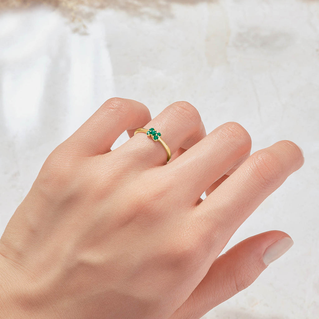 The Ecksand Emerald Cluster Ring shown with  in 