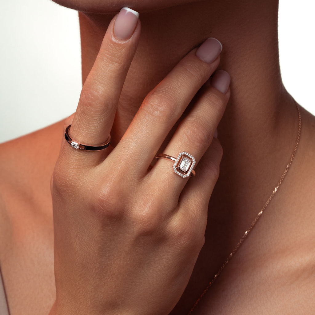 The Ecksand Geometric Diamond Pavé Ring shown with  in 