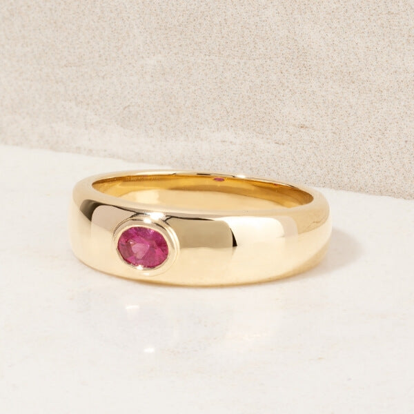 Ecksand Custom Bombé Ring with Accent Ruby
