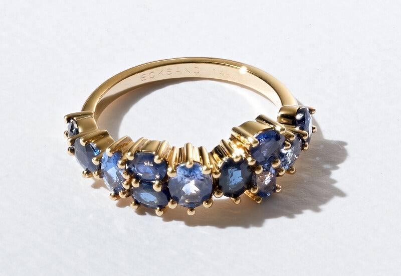 Ecksand custom blue sapphire ring