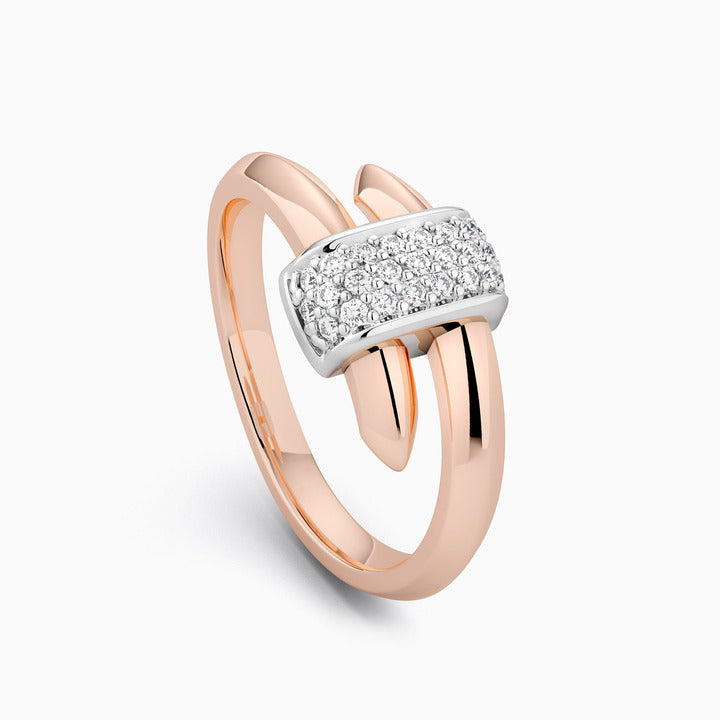 The Ecksand Gold Duel Wrap Ring with Diamond Pavé shown with  in 