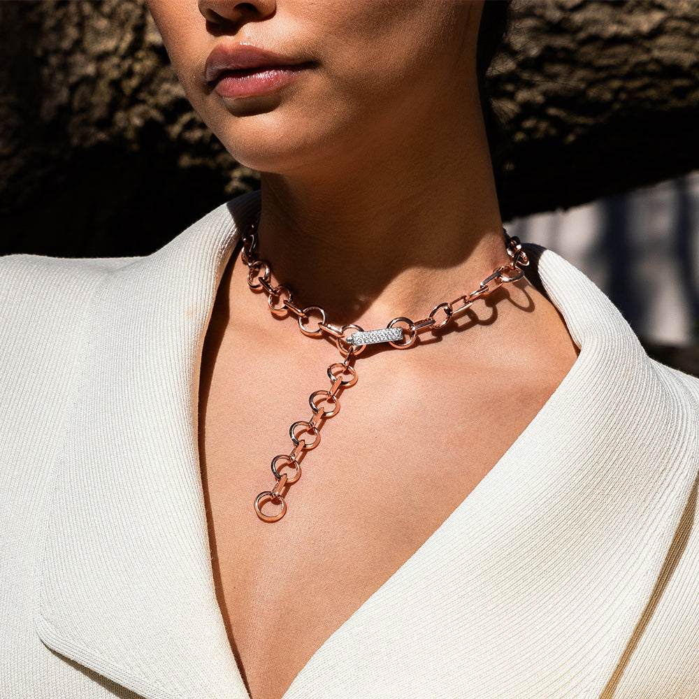 The Ecksand Thick Chain Diamond Pavé Necklace shown with  in 