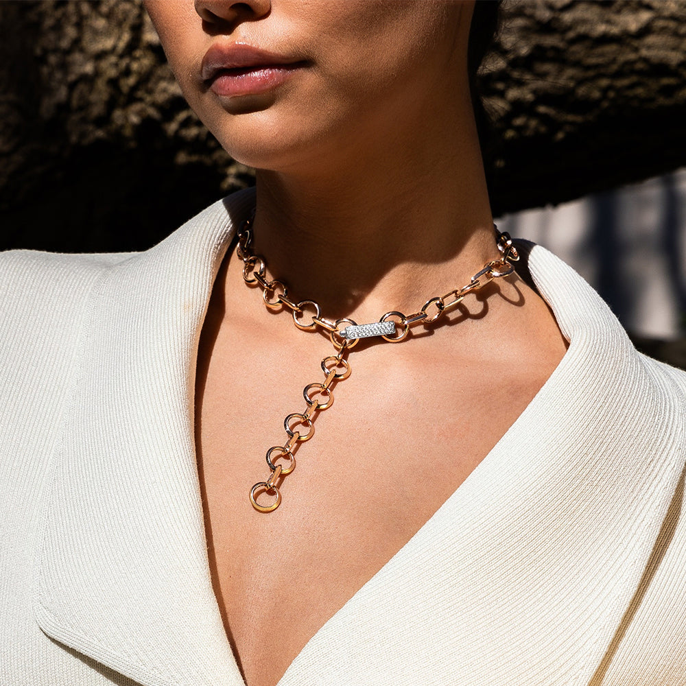 The Ecksand Thick Chain Diamond Pavé Necklace shown with  in 