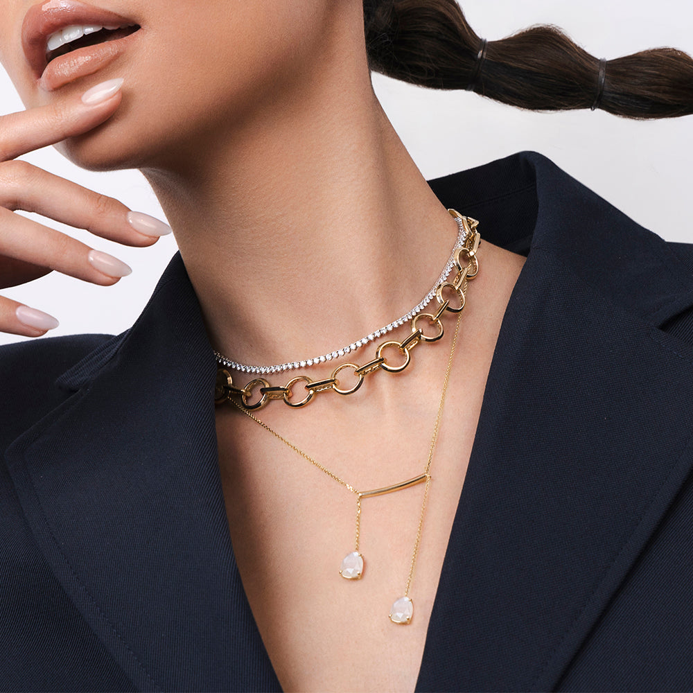 The Ecksand Thick Chain Diamond Pavé Necklace shown with  in 