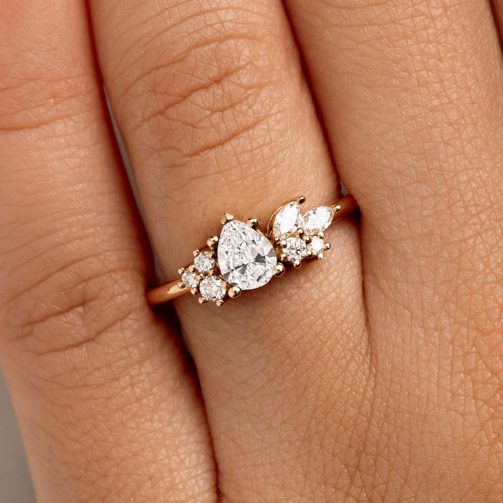 The Ecksand Engagement Ring with Seven Side Diamonds shown with  in 