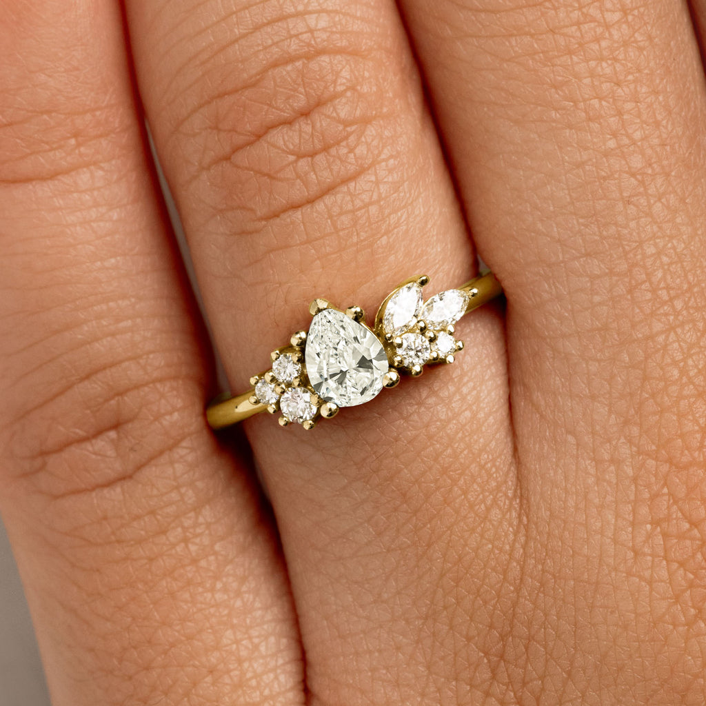 The Ecksand Engagement Ring with Seven Side Diamonds shown with  in 