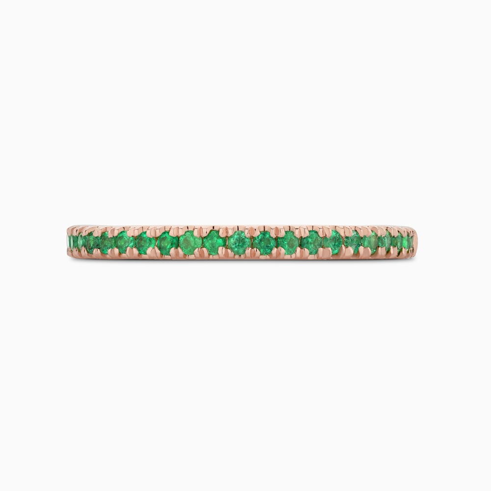 The Ecksand Timeless Emerald Pavé Wedding Ring shown with Stones: 1.3 mm (0.15+ ctw) | Band: 1.8 mm in 14k Rose Gold