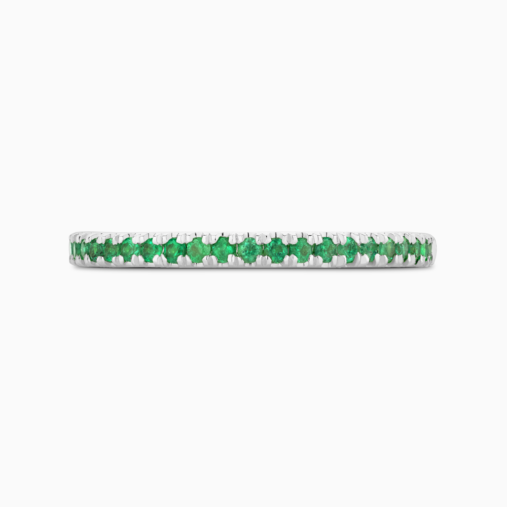 The Ecksand Timeless Emerald Pavé Eternity Ring shown with Stones: 1.3 mm (0.35+ ctw) | Band: 1.8 mm in Platinum